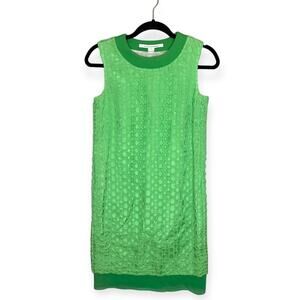 Diane Von Furstenberg Pakuna green eyelet sleeveless dress women’s size 2